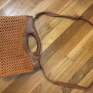 Brown Woven Tote Bag